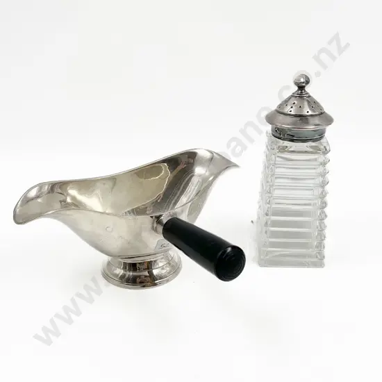 S/P Gravy Boat and Glass Salt Shaker