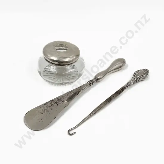 S/S Topped Vanity Jar Together with S/S Thread Hook and Shoe Horn