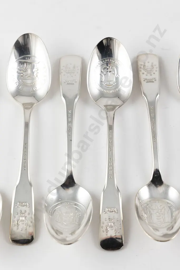 Complete S/P Set Of 13 US Bicentennial 1776-1976 "State Spoons" Image 1++