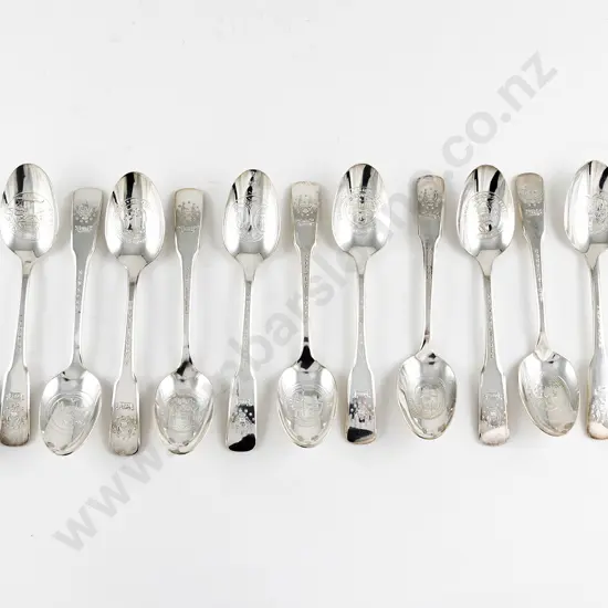 Complete S/P Set Of 13 US Bicentennial 1776-1976 "State Spoons"