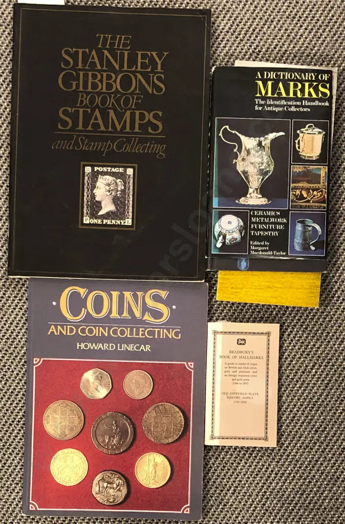 Three Antique Reference Books with Book of Hallmarks Image 1++