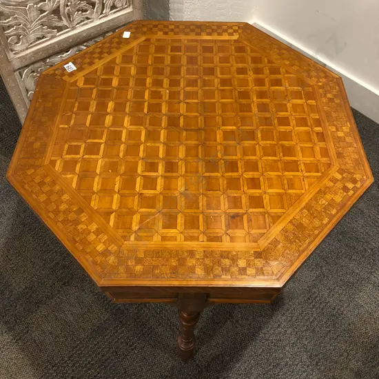 Colonial Inlaid Native Timber Octagonal Centre Table