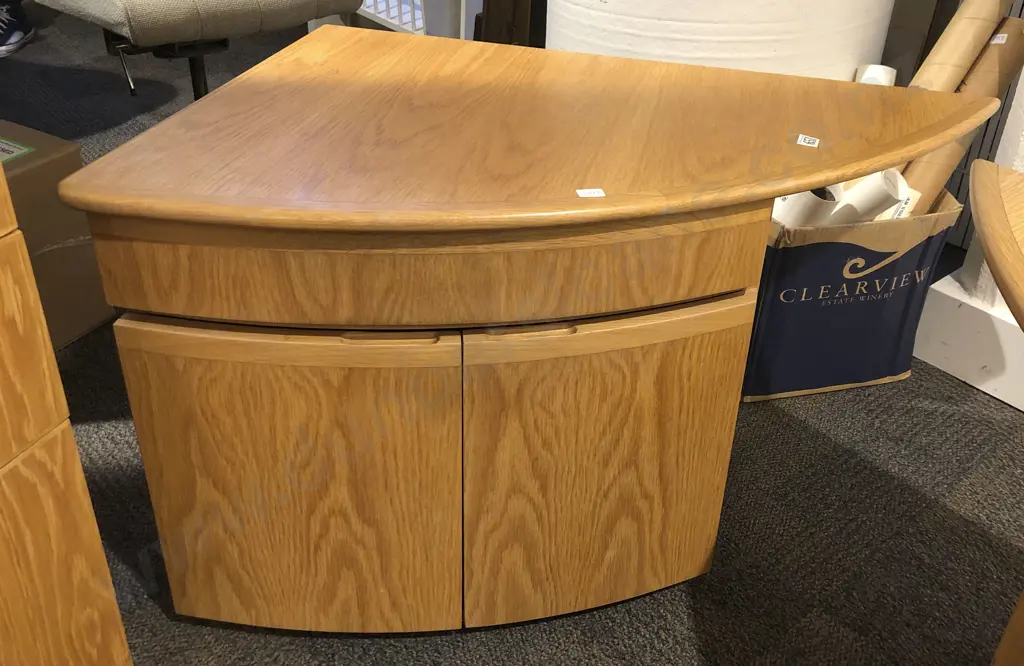 Three Piece Office Suite Comprising of Unusual Proportioned Side Drawers and Filing Cabinet Image 1++