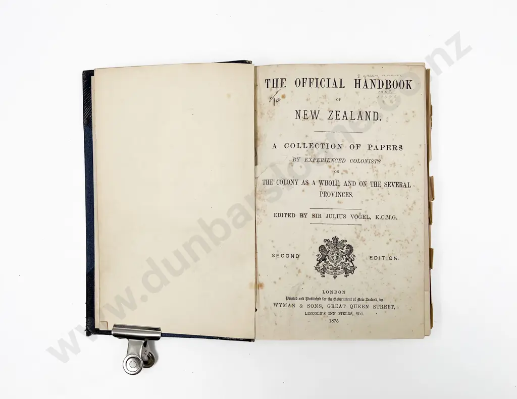 Vogel Sir Julius - The Official Handbook of New Zealand Image 1++