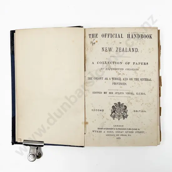 Vogel Sir Julius - The Official Handbook of New Zealand