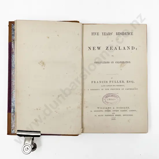 Fuller Francis - Five years Residence In New Zealand
