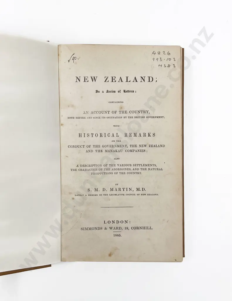 Martin S M D - New Zealand in a Series of Letters Image 1++