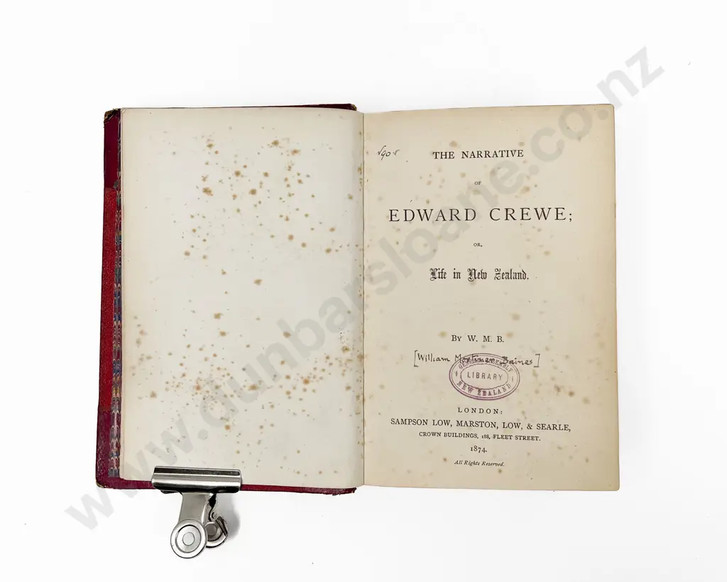 Baines William Mortimer - The Narrative of Edward Crewe; or Life in New Zealand Image 1++