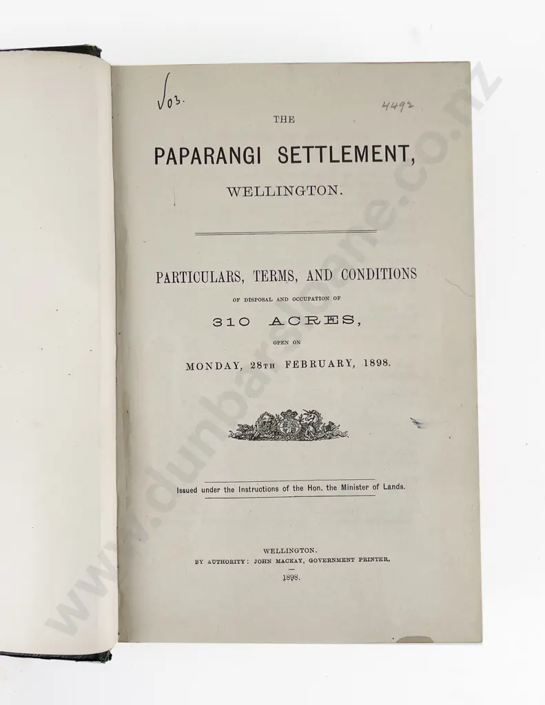 Lands For Settlement Act - Settlements Offered 1898-99 Image 1++