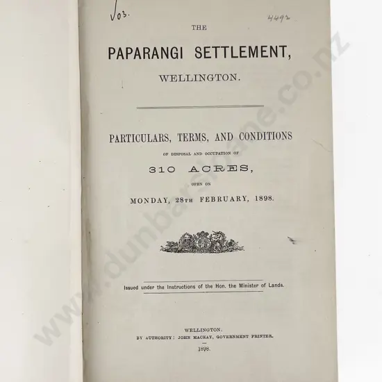 Lands For Settlement Act - Settlements Offered 1898-99