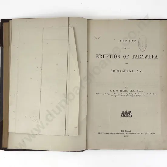 Thomas A P W - Report on the Eruption of Tarawera and Rotomohana