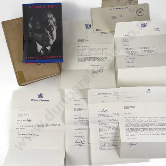Norman Kirk & David Lange Signed Letters