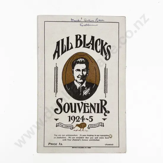 Rare 1924-25 All Blacks Souvenir
