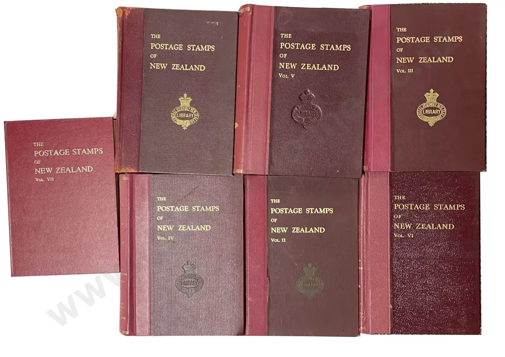 7 Volumes Of The Postage Stamps Of New Zealand Image 1++