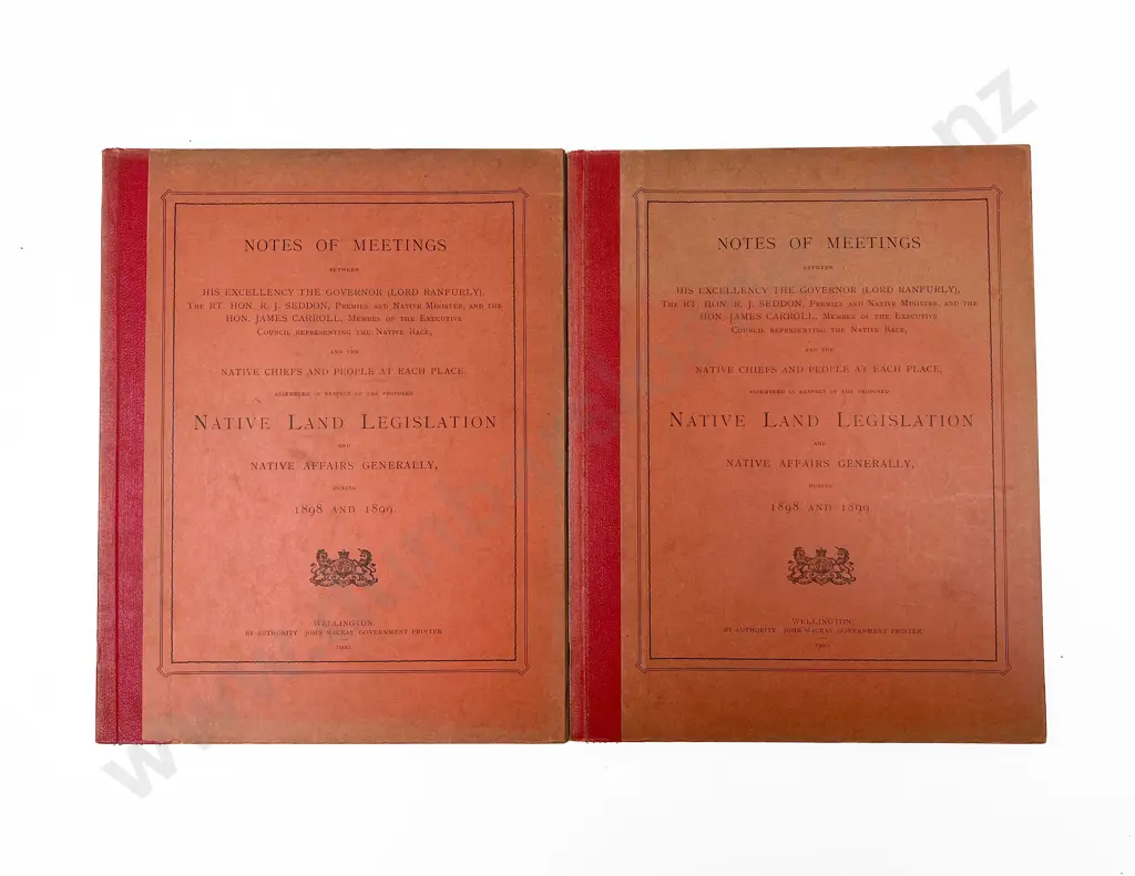 (-) Notes Of Meetings (6 copies) Between His Excellency The Governor (Lord Ranfurly) Image 1++