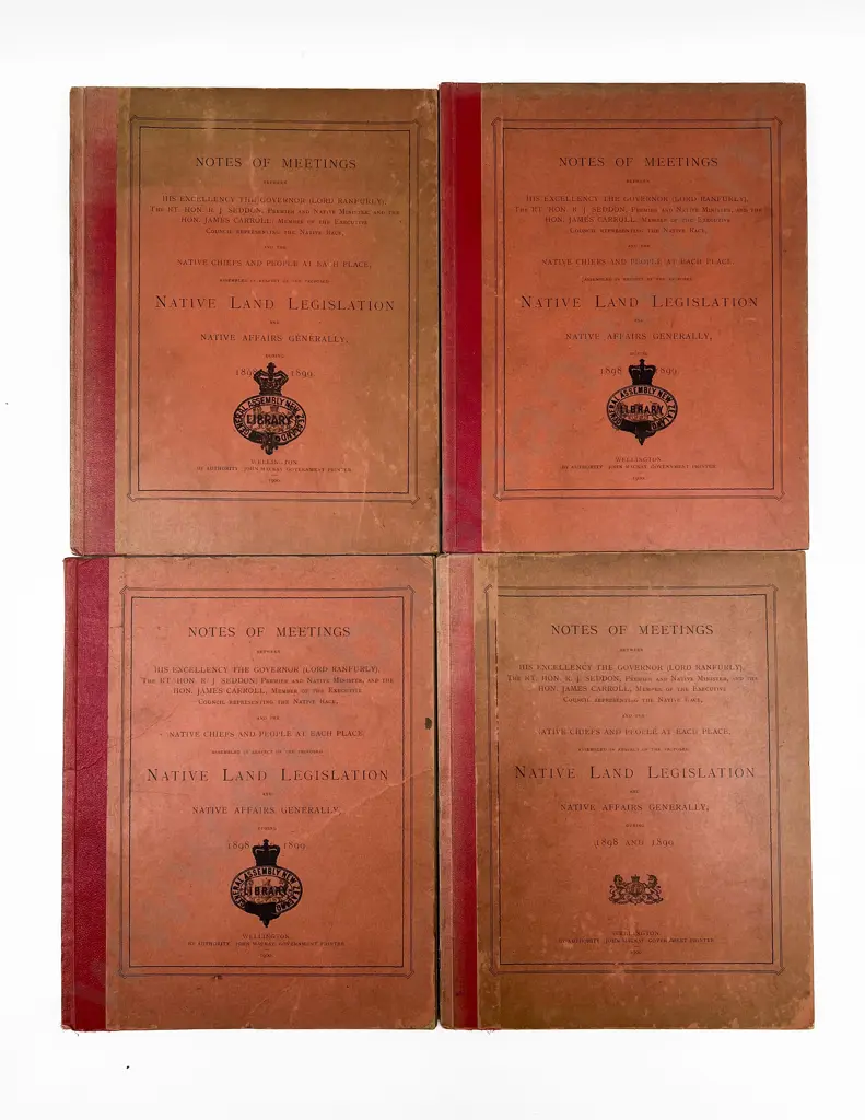 (-) Notes Of Meetings (6 copies) Between His Excellency The Governor (Lord Ranfurly) Image 1++