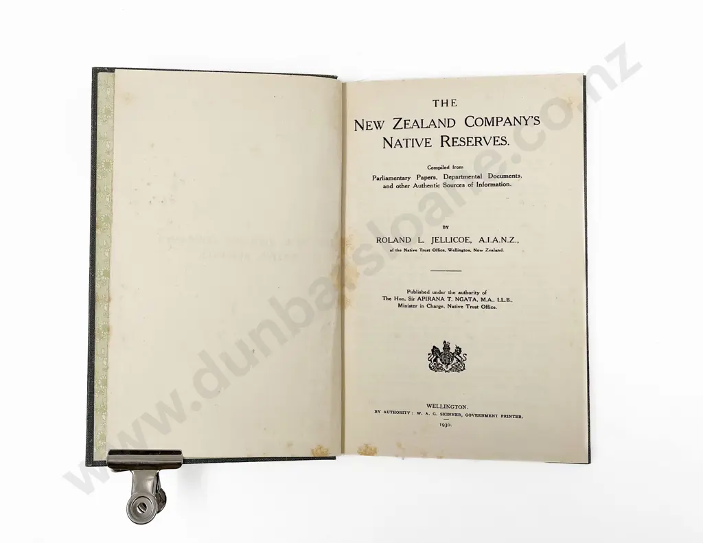 Jellicoe Roland L - The New Zealand Company's Native Reserves Image 1++