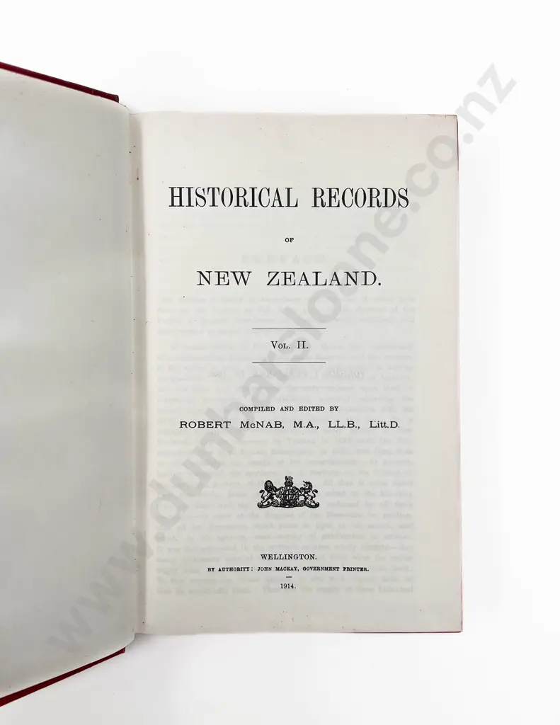 McNab Robert - Historical Records of New Zealand (2 Volumes) Image 1++