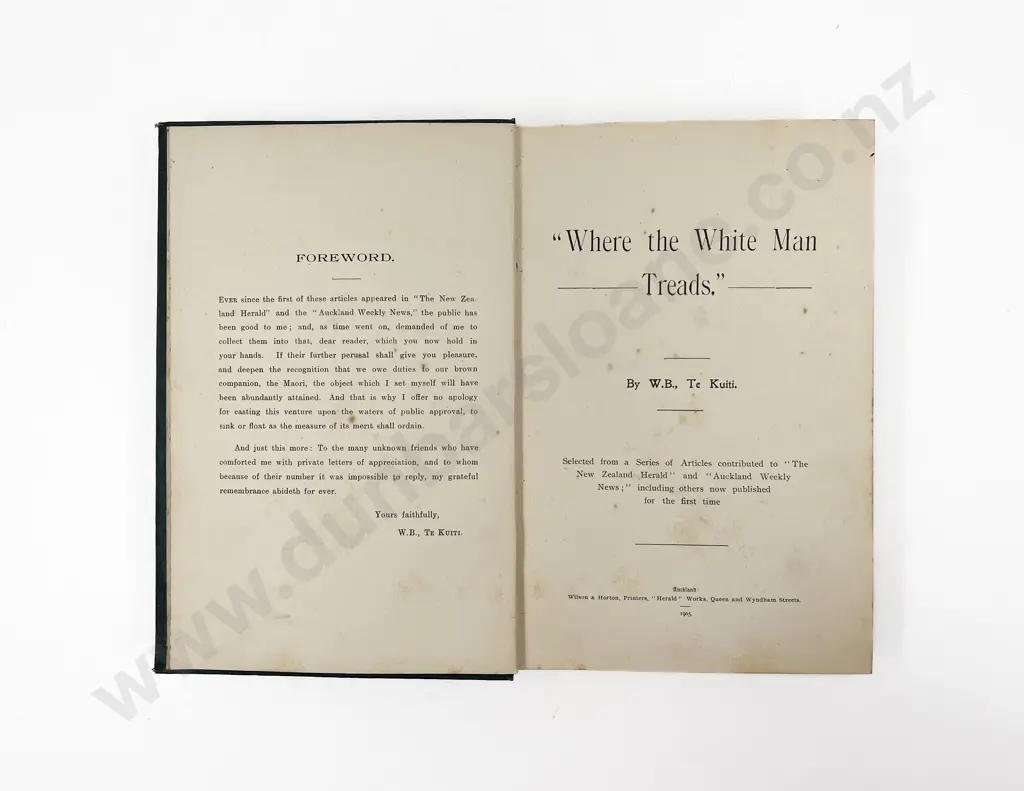 W B Te Kuiti - "Where the White Man Treads" Image 1++