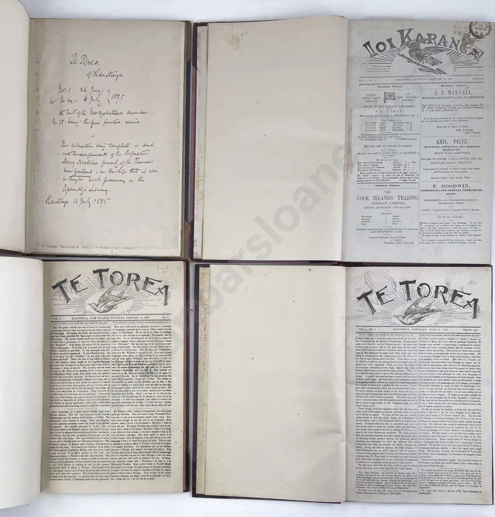 Three Late 19th Century Volumes Of Te Torea 1895-1896 Image 1++