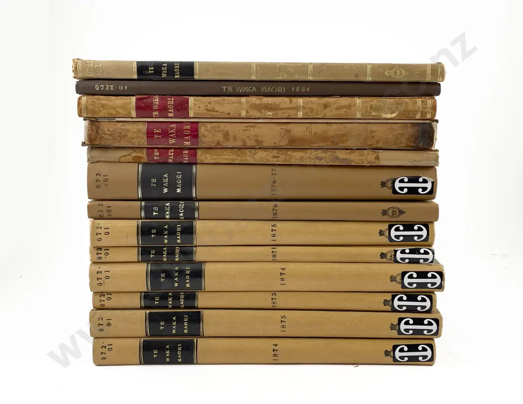 13 Bound Volumes Of Te Waka Maori Issues 1871-1884 Image 1++