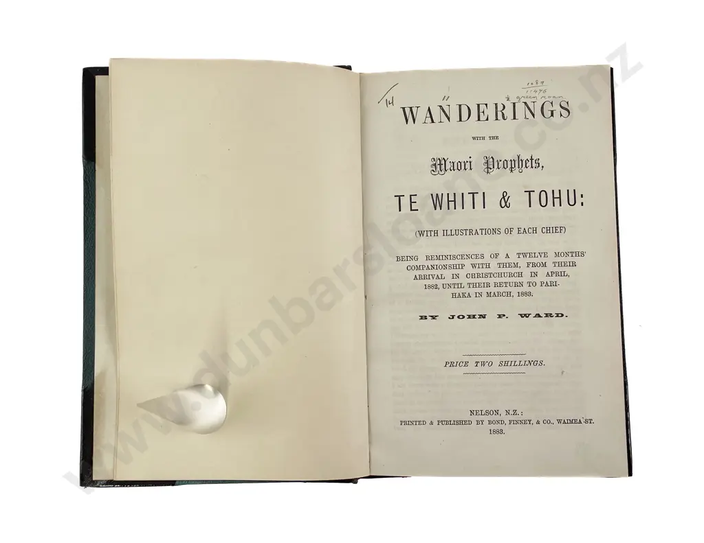 Ward John P - Wanderings with the Maori Prophets Te Whiti & Tohu Image 1++