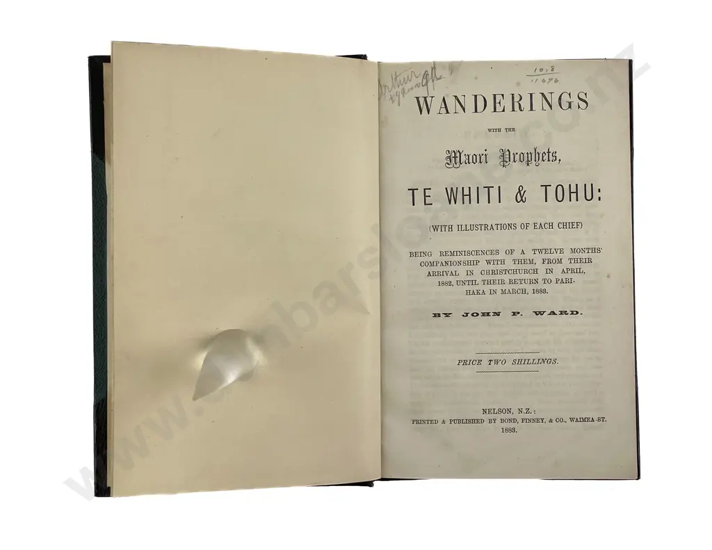 Ward John P - Wanderings with the Maori Prophets Te Whiti & Tohu Image 1++