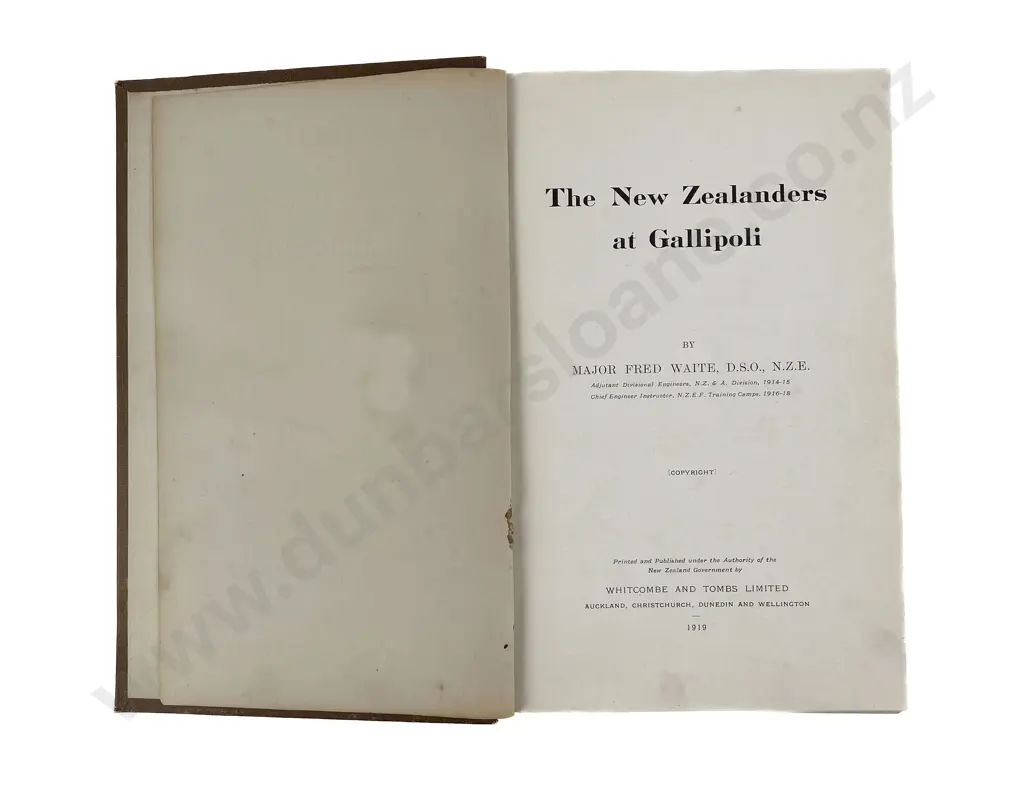 Waite Major Fred - The New Zealanders at Gallipoli Image 1++