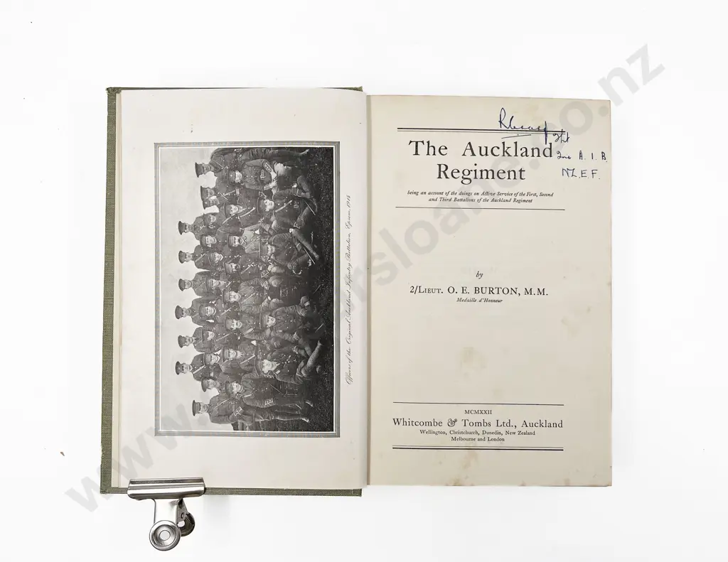 Burton 2/Lieut O E - The Auckland Regiment Image 1++