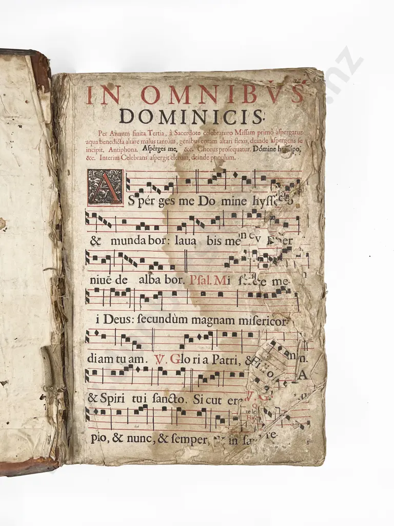 (-) A Large Mid 17th Century Latin Music Missal Image 1++