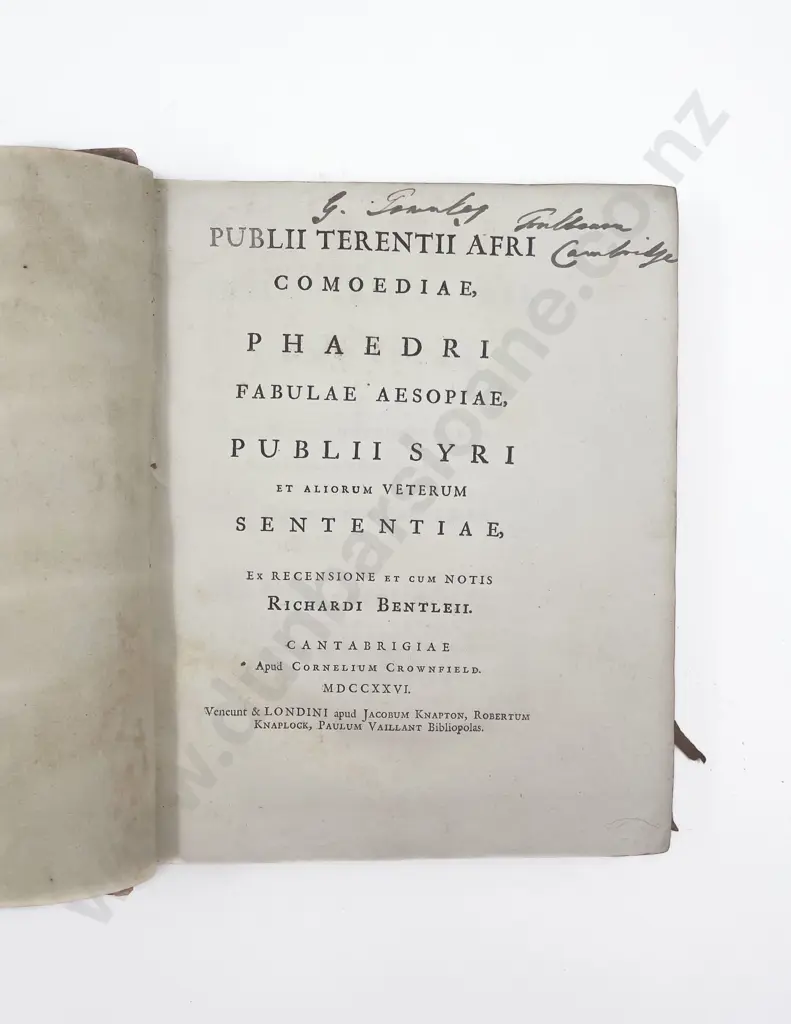 Terence/Bentley Richard (editor) - Publii Terentii Afri Comoediae Image 1++