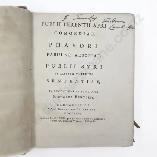Terence/Bentley Richard (editor) - Publii Terentii Afri Comoediae