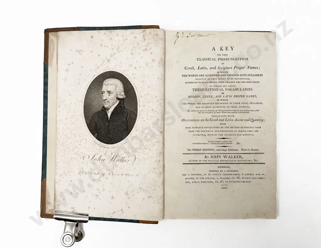 Walker John - A Key To The Classical Pronunciation of Greek Image 1++