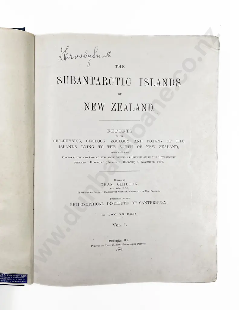 Chilton Charles - The Subantarctic Islands Of New Zealand (2 volumes) Image 1++