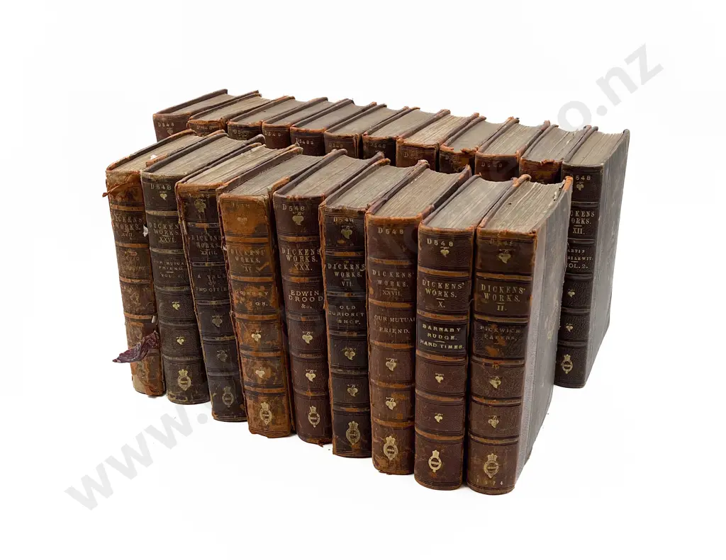 19th Century Composed Set Of 21 Charles Dickens Novels Image 1++