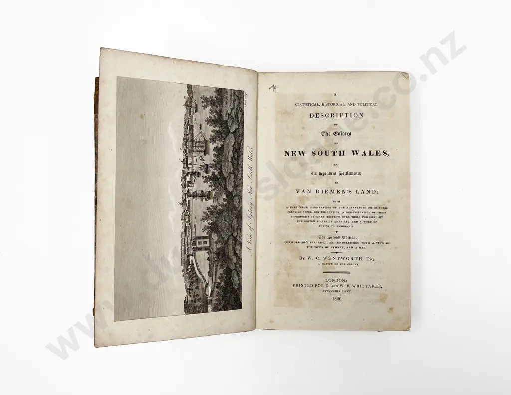 Wentworth W C - A Statistical Historical And Political Description of The Colony of New South Wales Image 1++