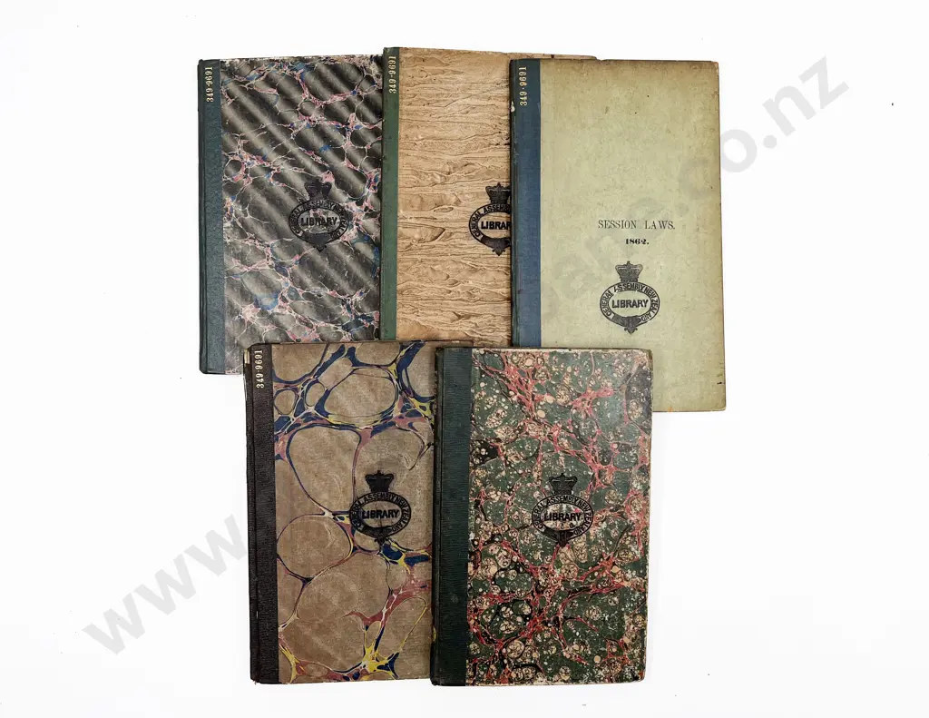 5 Volumes Relating To Laws Of Hawaiian Majesty's Kamehameha III Image 1++