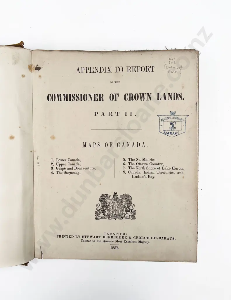 (-) Maps Of Canada 1857 Image 1++