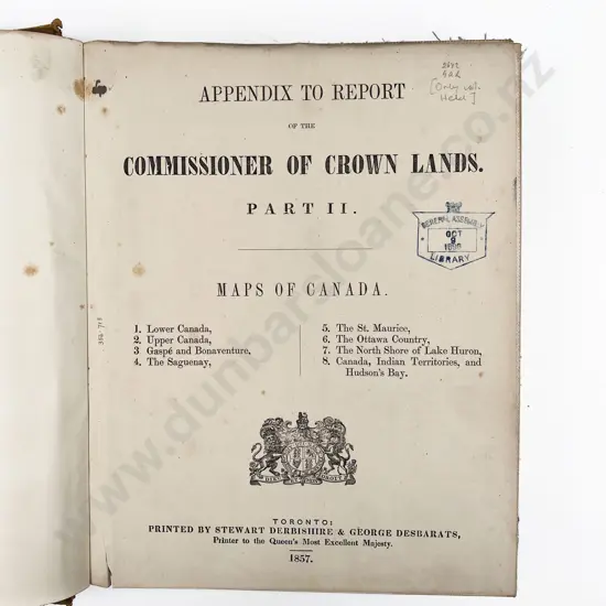 (-) Maps Of Canada 1857