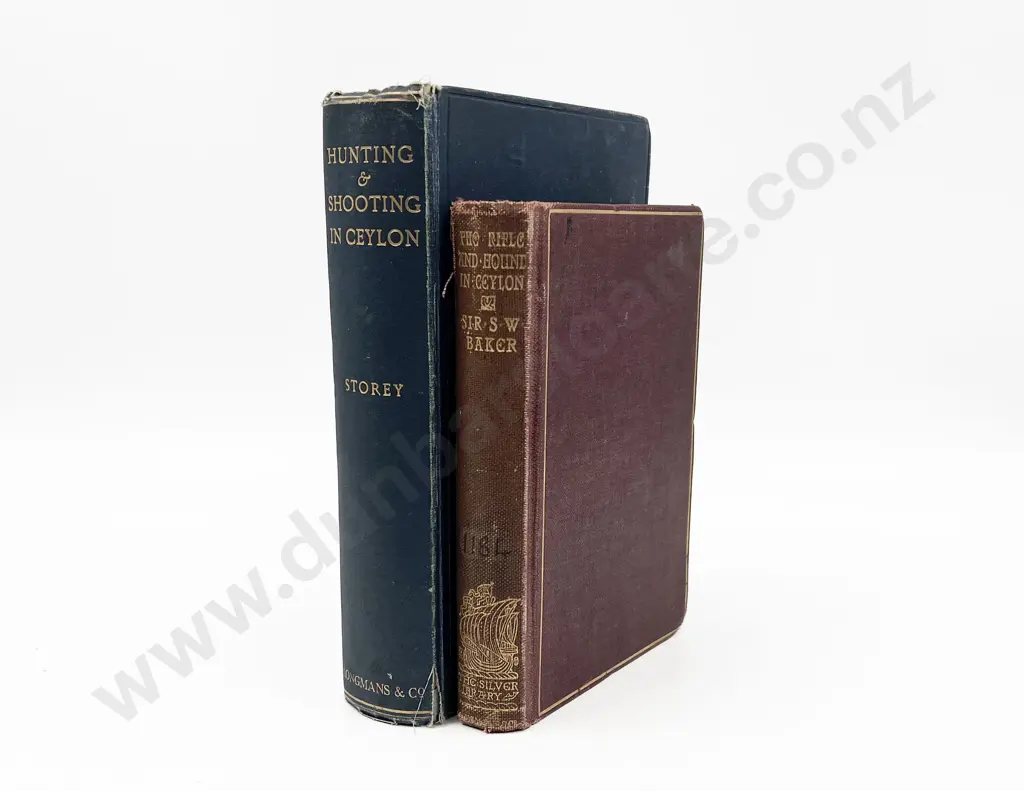 2 Vintage Volumes On Hunting In Ceylon Image 1++