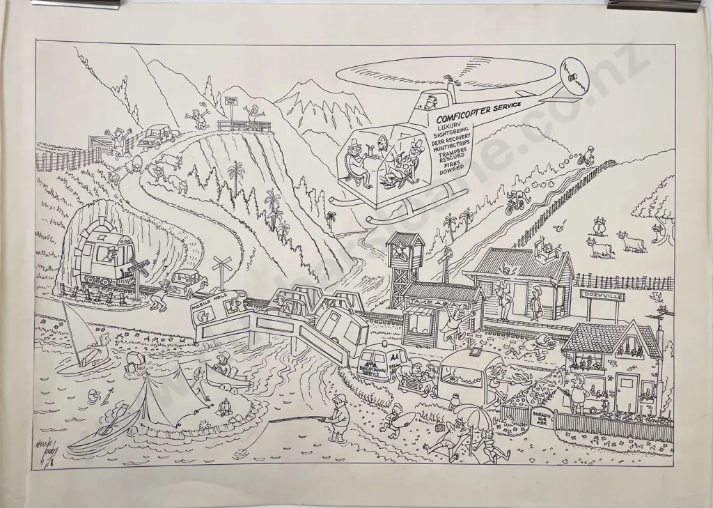 Neville Lodge - Original Cartoon "Comficopter Service" Image 1++