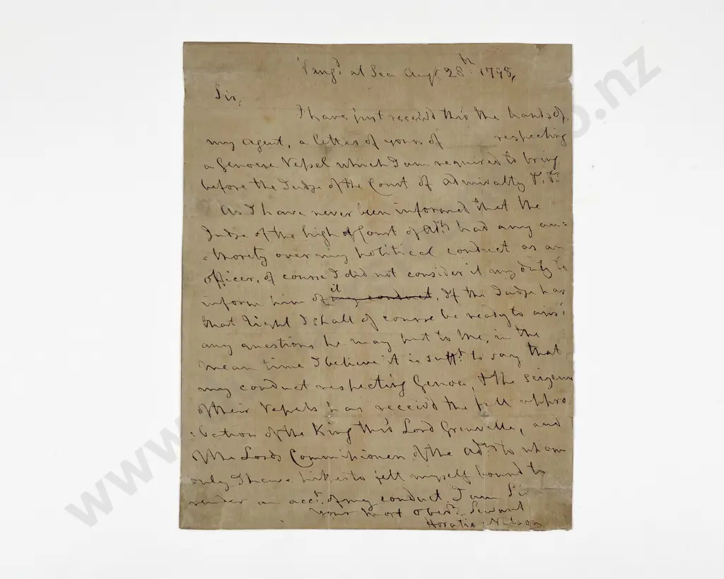 Lord Horatio Nelson - Rare Full Handwritten Letter From August 28th 1798 Image 1++