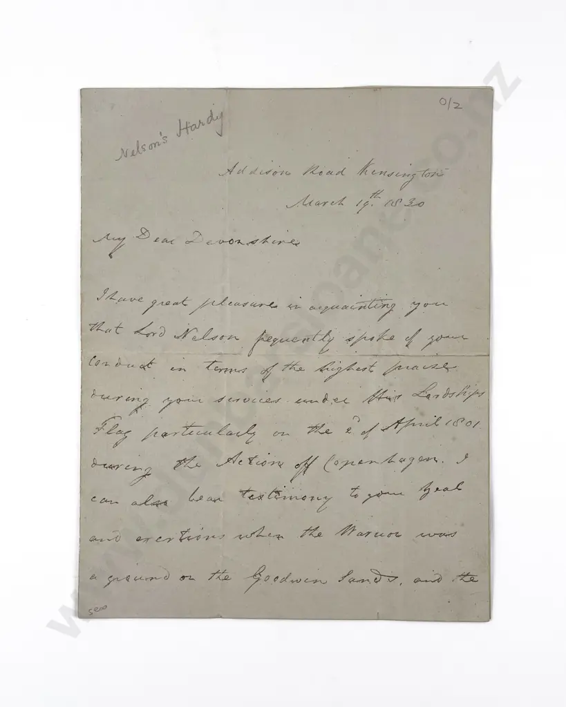 Original Handwritten Letter From Captain Thomas Masterman Hardy 1830 Image 1++