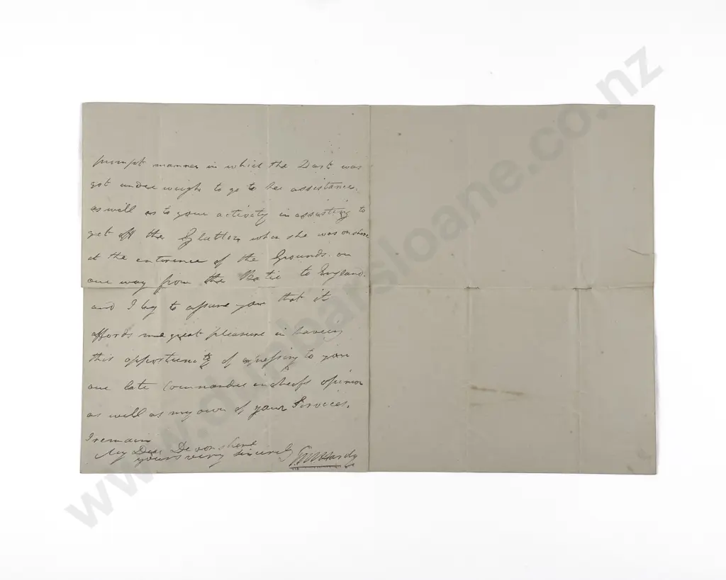 Original Handwritten Letter From Captain Thomas Masterman Hardy 1830 Image 1++