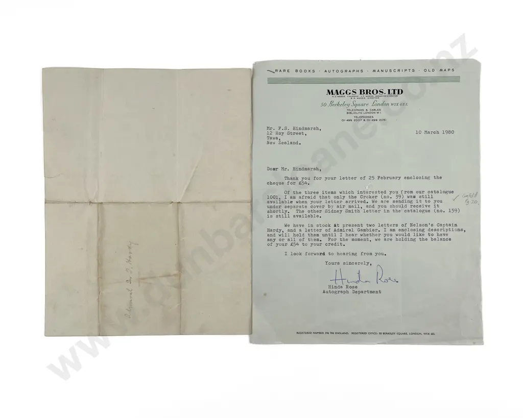 Original Handwritten Letter From Captain Thomas Masterman Hardy 1830 Image 1++