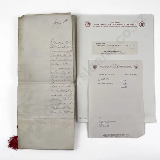 Geo III Vellum Document To Seize Pirates