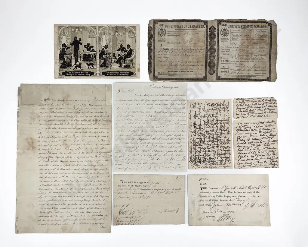 Group Of late 18th & Early 19th Century British Naval & Maritime Related Ephemera Image 1++