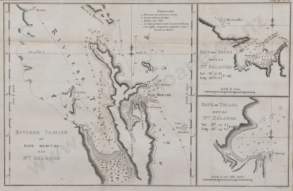 Benard - 18th Century Map Of New Zealand (Tome III Plate 9) Image 1++