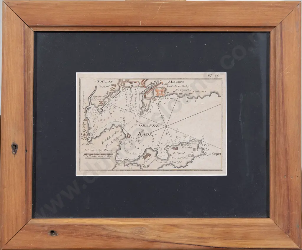Small 18th Century Map Of Grande Rade Normandy Image 1++