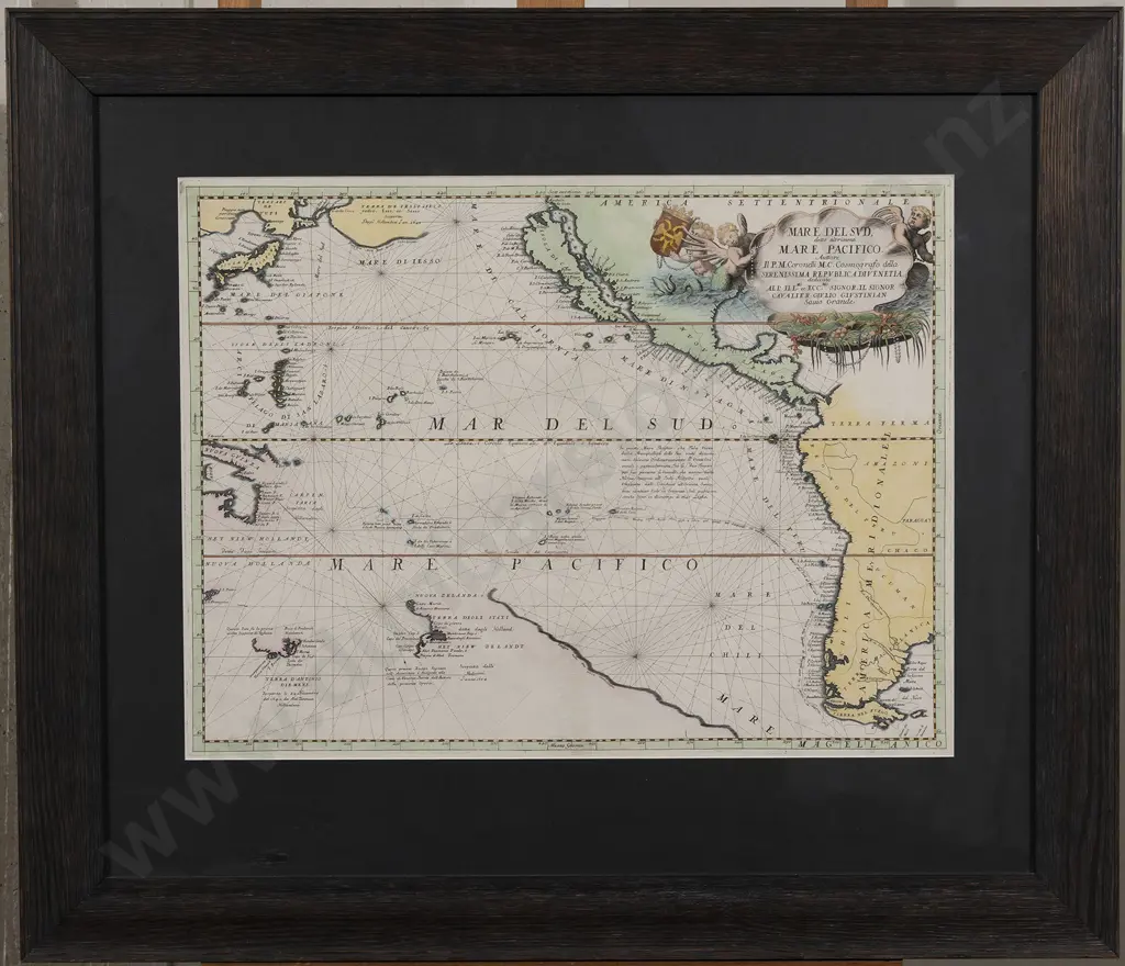 Maria Vincenzo Coronelli - Mare del Sud detto altrimenti Mare Pacifico c1696 Image 1++